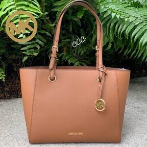 Michael Kors MK Med Walsh Luggage Brown Tote Bag